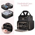 thumbnail image 2 of Bolsa de cosméticos Prokva grande con 3 fundas extraíbles de nailon negro, 2 of 7