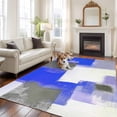 thumbnail image 2 of 8'x10' Area Rugs, Blue Purple Grey Indoor Outdoor Area Rug for Living Room Bedroom, Modern Abstract Art Geometric Oil Painted Washable Bathroom Rugs Kitchen Floor Carpet Mats Home Decor Aesthetic, 2 of 8