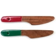 thumbnail image 4 of DEMDACO Red and Green 2 x 4.5 Inch Acacia Wood Holiday Cheese Spreader Knife Set of 2, 4 of 6
