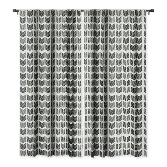 Society6 Avenie Boho Arrows Black Single Panel Room Darkening Window Curtain 50" x 120"