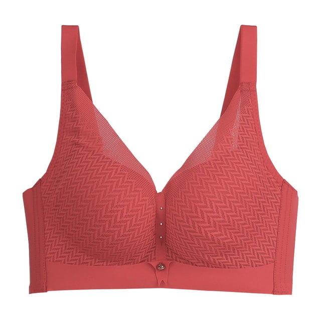 Bigersell Wireless Comfortable Bra Deals Full Coverage Bra Workout Bras Soft Bra Style R-163 Padded Strappy Sports Bras Sports Bras Girls Full-Coverage Bra Hook & Eye Bra Closure Watermelon Red 34