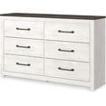 thumbnail image 6 of Ashley Furniture Gerridan 6-Drawer Farmhouse Wood Dresser in White & Gray, 6 of 11
