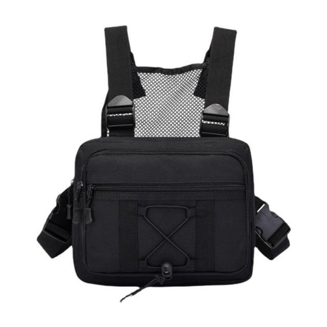 Bolsa de pecho para hombro, bolsa de pecho transpirable, frontal, riñonera para correr, hacer ejercicio, , ciclismo y senderismo. Negro