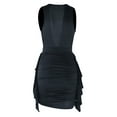 thumbnail image 5 of Liacowi Women Bodycon Dress Sleeveless V Neck Ruched Dress Ruffled Slim Mini Dress Clubwear, 5 of 6