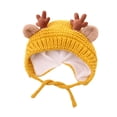 thumbnail image 4 of Gorro de invierno para bebé, suave, cómodo, ligero, de punto para exteriores, para niños. Amarillo, 4 of 9