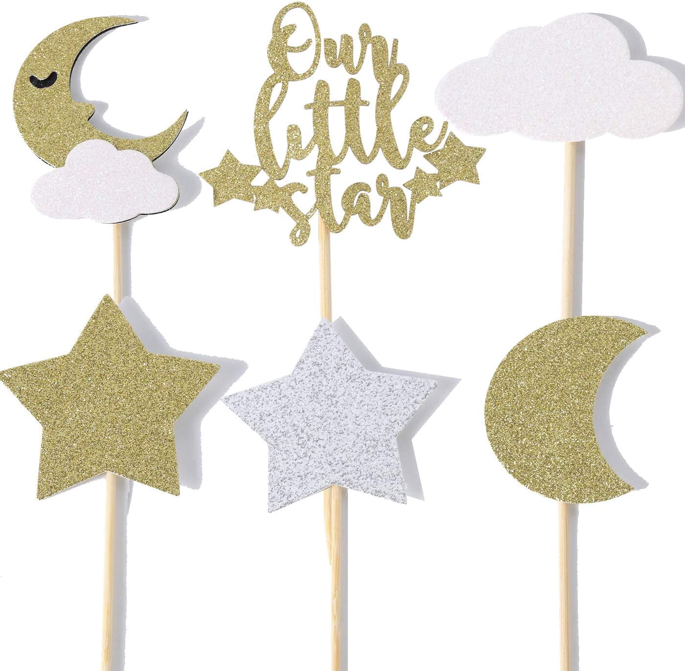 Twinkle Twinkle Little Star Cupcake Toppers - 48pc Set For Gender Reveal & Baby Shower Decor - View #10