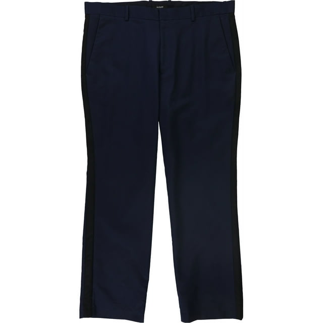 Alfani Pantalon Habillé Extensible à Rayures Latérales pour Homme, Bleu, 36W x 32L