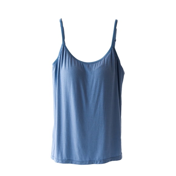 Yoga Camisole Femme Haut Gilet de Gym Vêtements de Style Chic Design Fabrication Respirante Peau Extérieure Fermer Soutien-Gorge Lavable Cami-top Bleu M