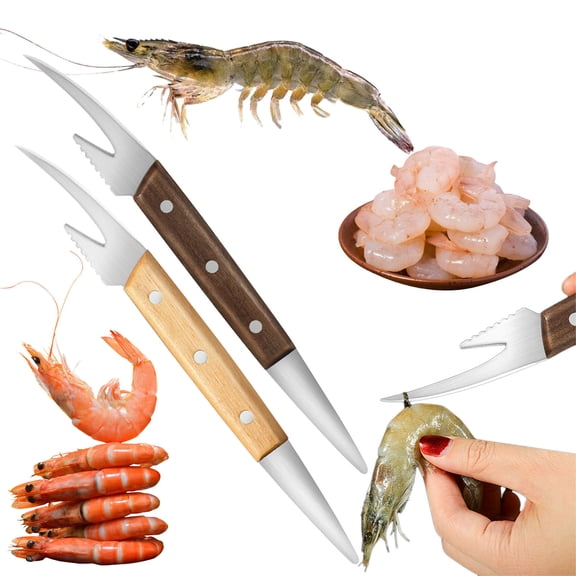 Stainless Steel Shrimp Deveiner Tool Efficient Peeler and Cleaner Knife for Quick Prep Non-Slip Grip for Safe and Easy Peeling Perfect for Home Cooks and Seafood Enthusiasts Topliu