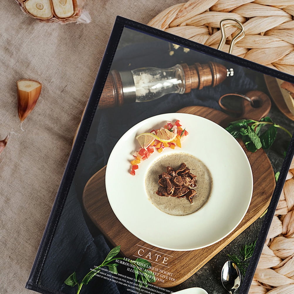 FUEENIRVA Clear Menu Cover Transparent PVC for Restaurant Wine and Cocktail Lists 8Pcs