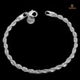 thumbnail image 1 of Bh nueva pulsera de diseño de cuerda trenzada de plata esterlina 925 para hombre/mujer Unisex, 1 of 3