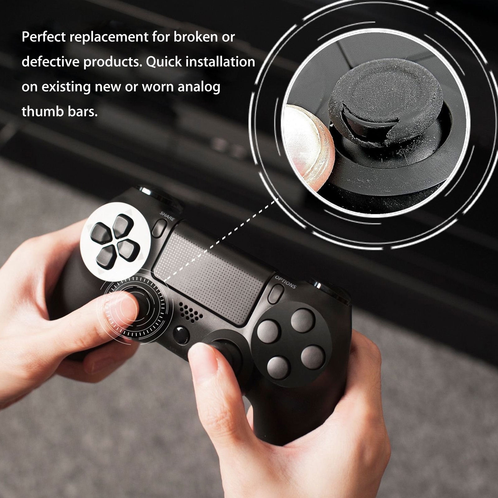 8 grips Controller Thumb Grips Compatible with Xbox One and PS3 PS4 Xbox 360 Wii Controllers Silicone Precision Raised Antislip Rubber Analog Stick Grips 