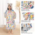thumbnail image 3 of FORMRS Wearable Blanket Hoodie with Sleeves for Kids Cozy Flannel Sweatshirt, Yellow Wildflower Pattern, 3 of 7