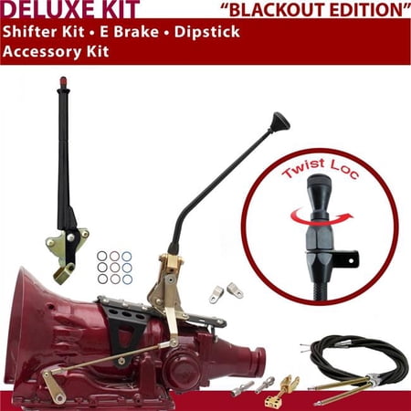 American Shifter C4 Shifter Kit Black 12 in. E Brake Cable Clevis Dipstick for F6FC7
