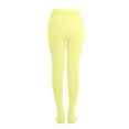 thumbnail image 3 of EMEM Apparel Girls' Kids Childerns Solid Colored Opaque Dance Ballet Costume Microfiber Footed Tights Stockings Fashion Light Yellow 4-6, 3 of 5
