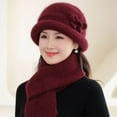 thumbnail image 4 of Winter Beanie Hat Scarf Gloves Set, 3Pcs/Set Women Hat Scarf Gloves Fashion Casual Solid Color Soft Cozy Knitted Autumn Winter Hand Neck Hand Warm Beanie Cap Scarf Mittens For Outdoor Daily Wear, 4 of 5