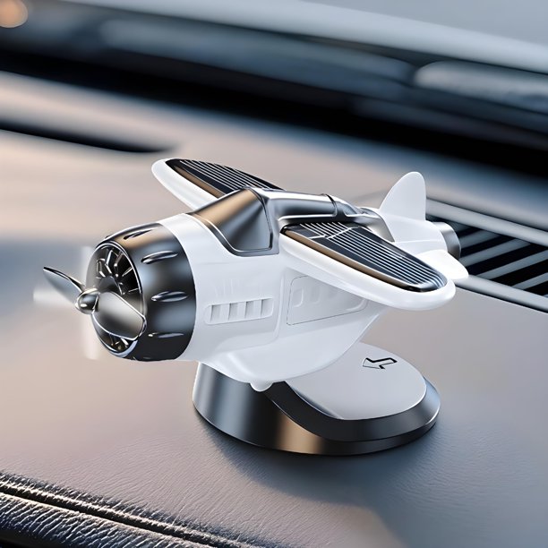 Adorno para auto X JIAYOSEE con avión giratorio alimentado por energía solar