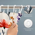 thumbnail image 3 of Boho Floral Shower Curtain Watercolor Wildflower Cloth Shower Curtain Set, Farmhouse Botanical Bathroom Curtain with Hooks for Bathroom Decor, 60x72inch, 3 of 4