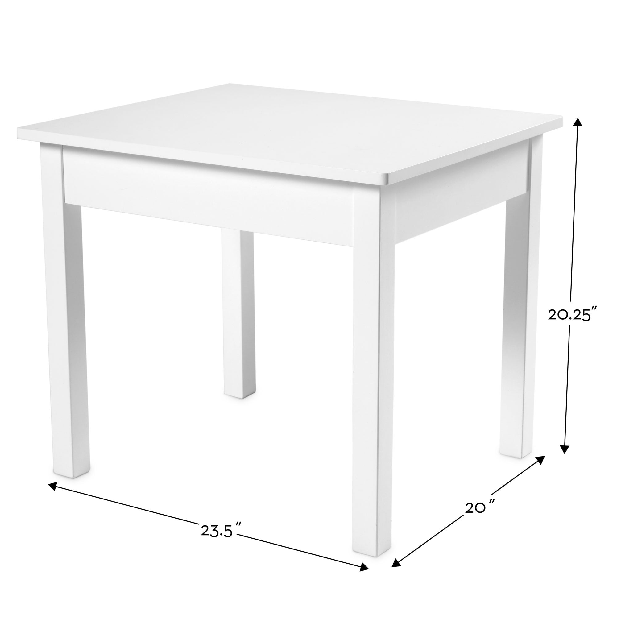 Melissa & Doug Wooden Kids Table and 2 Chairs Set - White Furniture for Playroom