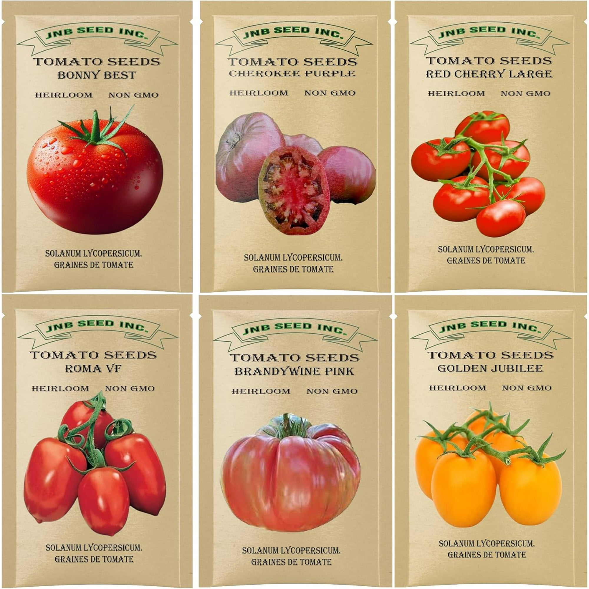 czcpp-6-Variety Heirloom Tomato Seed Pack 300+ Seeds (50 Seeds Per
