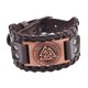 thumbnail image 1 of retro Triangle Trendy Charm Bracelet Punk Cuerda PU Rojo Cobre Zulema pulsera de tótem vikingo, 1 of 8