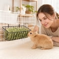 thumbnail image 6 of Durable Hay Feeder Rack, Sturdy Iron Art Bracket for Convenient Easy Fixation, Essential Rabbit Guinea Pig Feeding Accessory Black, 6 of 7