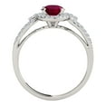 thumbnail image 2 of Mauli Jewels Engagement Rings for Women 1.25 Carat Halo Created Ruby And Diamond Bridal Set Prong-Setting 14k White Gold, 2 of 6