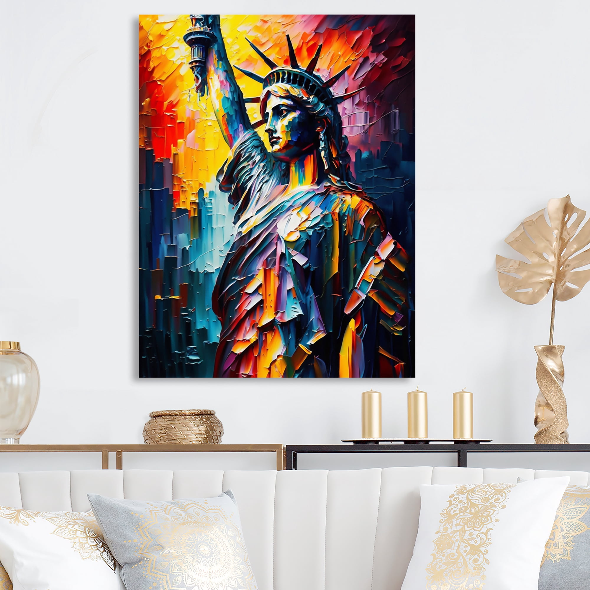 Designart New York Views At Sunset III Canvas Wall Art