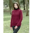thumbnail image 4 of SAOL 100% Merino Wool Aran Women's Irish Cable Knit Sweater Fisherman Side Button Fit Pullover Made in Ireland, 4 of 6
