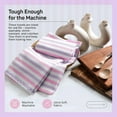 thumbnail image 4 of HEIRLOOM COMFORT Fiesta Stripe 100% Cotton Dish Towels Set of 3, Large 18x26 Inch, Quick Dry, Absorbent & Reusable for Cleaning, Cooking, Kitchen Decor, Machine Washable, Rose Pink & Lavender, 4 of 7