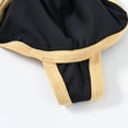 thumbnail image 4 of TANBOM Men's Nylon Sexy Thong Underwear Precise Coverage Bulge Pouch Breathable Comfortable Bright Blue Black Green XL, 4 of 6