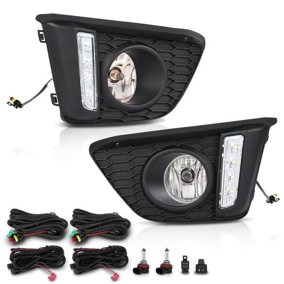 Front Bumper Driving Fog Lights W/Wiring Fit For 2014-2017 Honda Fit Jazz Halogen