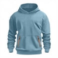 thumbnail image 4 of Ulanda Boys Sweatshirts Long Sleeve Fleece Hoodie Thick Fashion Plain Hooded Pullover For Teens Fall Kids Clothes (Light Blue, 10-11 Years), 4 of 4