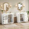 thumbnail image 3 of Harper & Bright Designs 72'' Large Bathroom Vanity Sink Combo, Freestanding Storage Cabinet with Drawers, Bathroom Floor Cabinet with Solid Wood Frame, White, 3 of 13