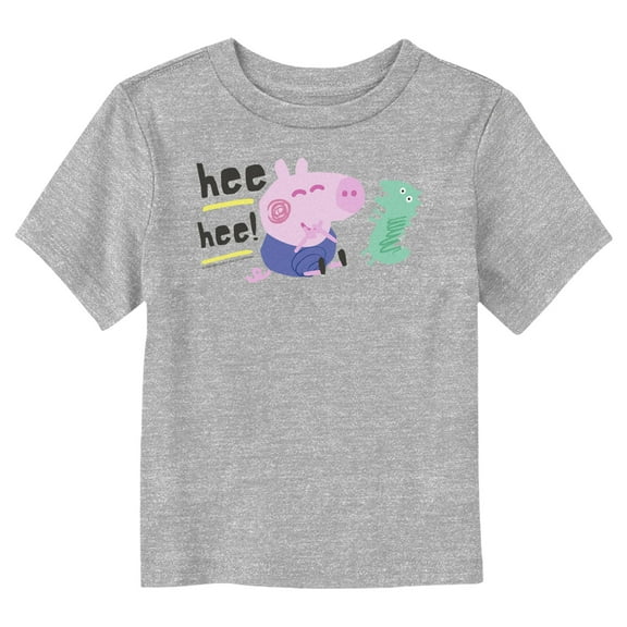 Toddler's Peppa Pig George and Mr. Dinosaur Hee Hee  Graphic Tee Athletic Heather 2T
