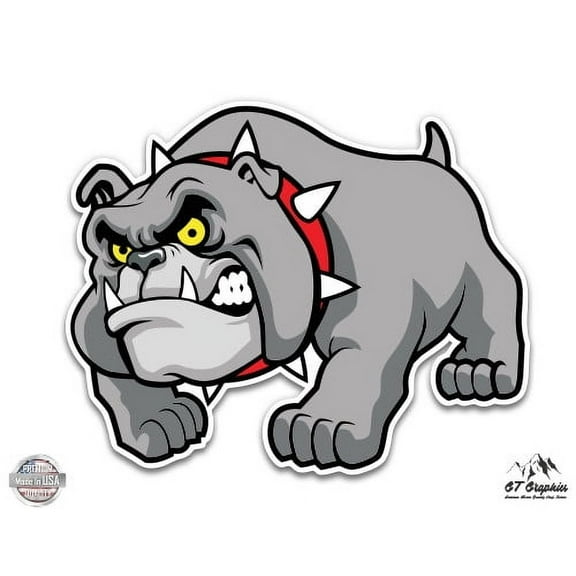 Spiked Collar Bulldog - 3" Vinyl Sticker - For Car Laptop I-Pad Phone Helmet Hard Hat - Waterproof Decal