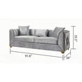 thumbnail image 2 of Modern Silver Wood Sofa for Living Room (220×80×75cm), 2 of 5