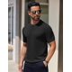 thumbnail image 3 of Camiseta COOFANDY de punto gofrado para hombre, manga corta, negra, XXL, 3 of 9