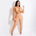 thumbnail image 5 of Women Fashion 2 Piece Pant Set Sleeveless Vest Crop Top And High Waist Skinny Pants Party Club Sexy Chic Outfits 2024 Streetwear, 5 of 20