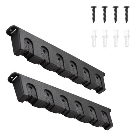 ARCADORA Horizontal Fishing Rod Rack Abs Material 6 Rod Capacity Wall Mounted Hardware Included For Garage Boat Closet Storage
