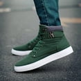 thumbnail image 2 of YLYL Men's Canvas Sneakers High Top Lace up No Slip Fashion Casual Walking Shoes, 2 of 9
