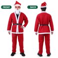 thumbnail image 3 of Disfraz de Papá Noel para hombre, 5 piezas, con gorro, barba y cinturón. Ideal para ir de bar en bar., 3 of 8