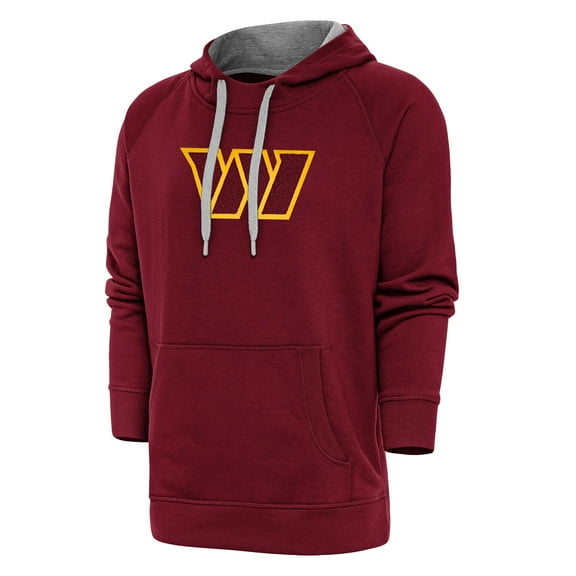 Men's Antigua Burgundy Washington Commanders Victory Chenille Pullover Hoodie