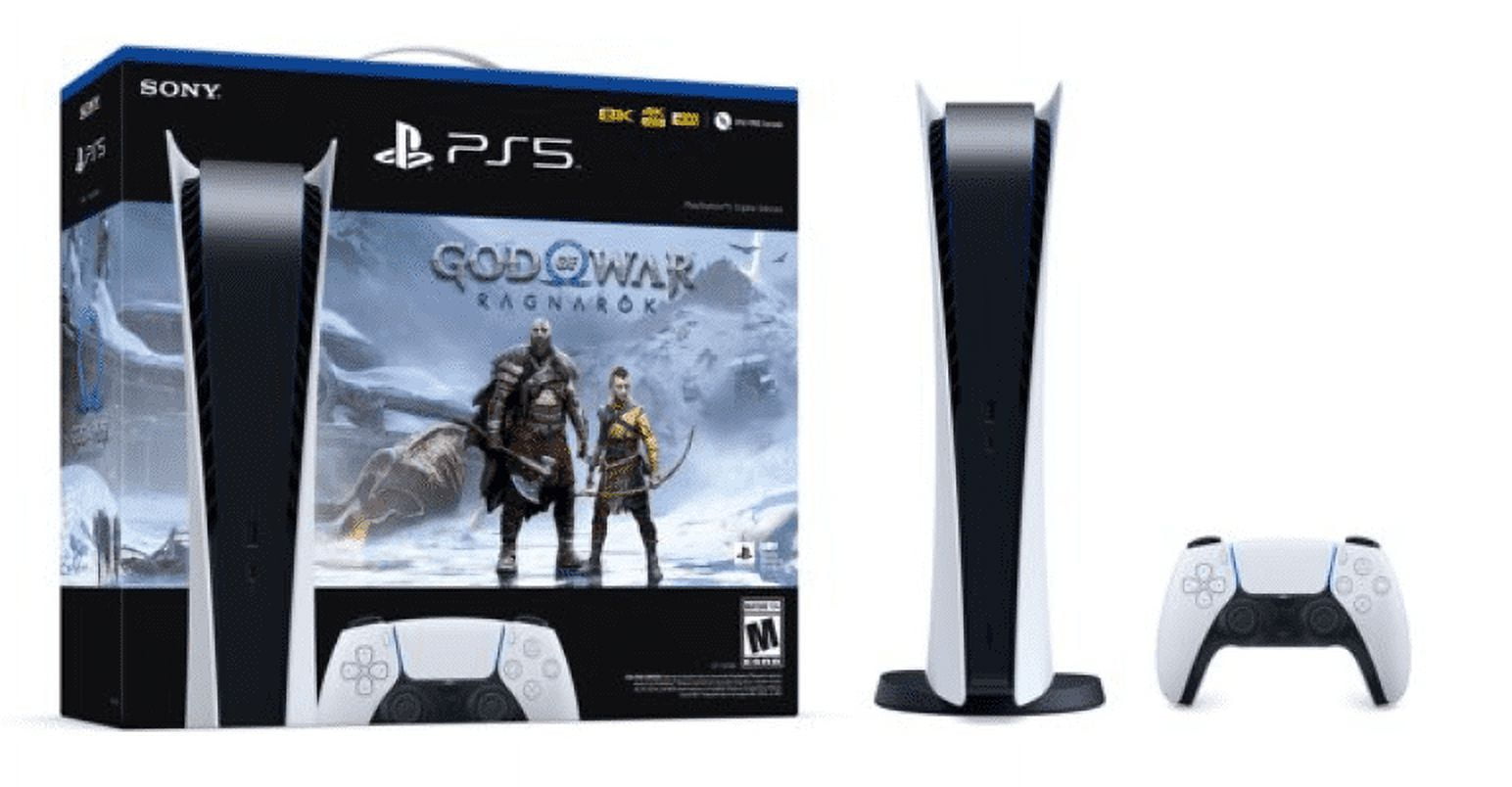 Sony PlayStation_PS5 Video Game Console (Digital Edition) with God of War (GOW) Ragnarök Bundle