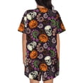 thumbnail image 4 of Womens Pajama Sets With Pocket, Halloween With Skull Lounge Sets Short Sleeve Sleepwear PJ Sets for Women, 4 of 6