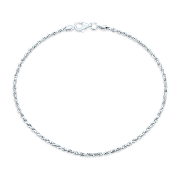 Bling Jewelry Womens Figaro Rope Chain Anklet Ankle Bracelet 14K Gold Plated