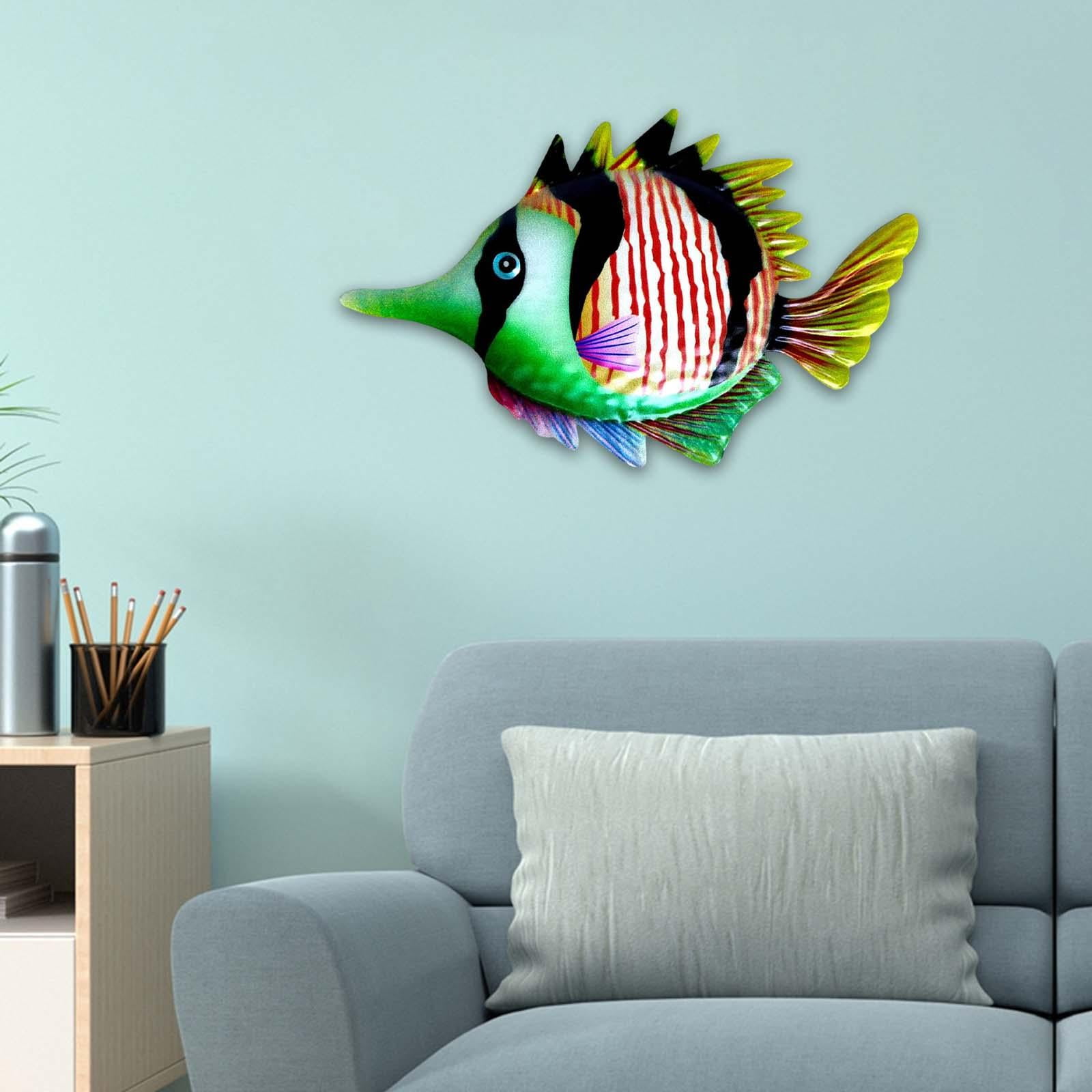 Hand Painted fish Wall Decor, Cute fish fish Sculpture Tropical Fish