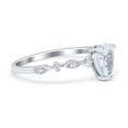 thumbnail image 2 of Teardrop Wedding Ring Simulated Cubic Zirconia 925 Sterling Silver Size 8, 2 of 4