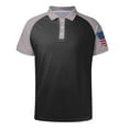 thumbnail image 2 of Caqnni Men's Patriotic Performance Golf American Flag Classic Fit Polo Shirt (Grey,M), 2 of 3