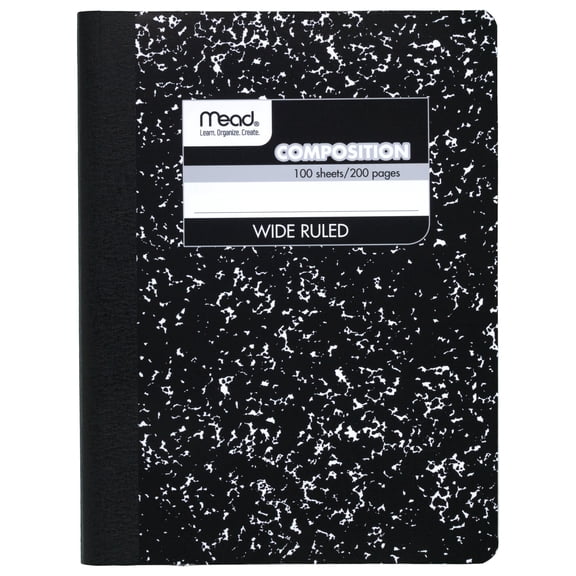 (4 Pack) Mead Composition Book, Wide Ruled, 9 3/4 x 7 1/2, 100 Sheets